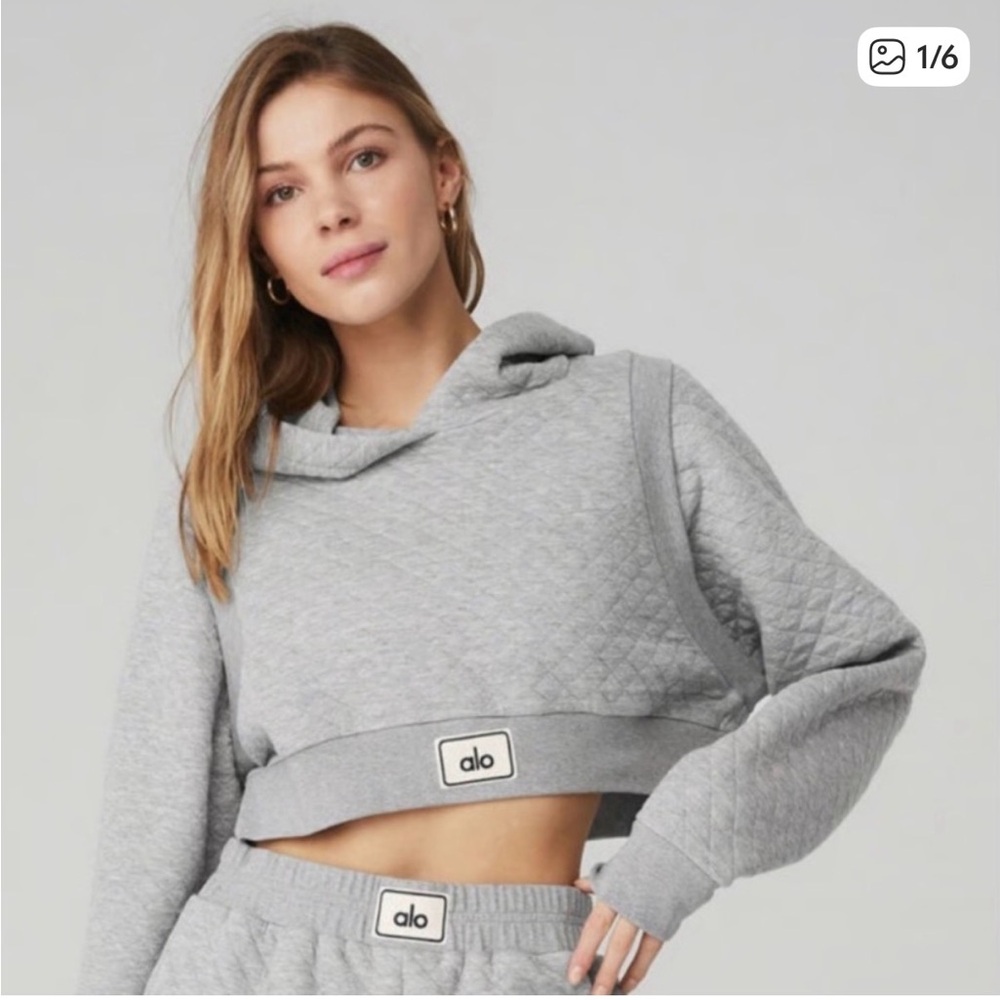 ALO Yoga Light Gray Arena Hoodie